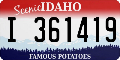 ID license plate I361419