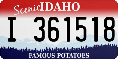 ID license plate I361518