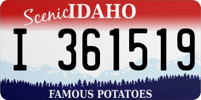 ID license plate I361519