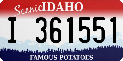 ID license plate I361551