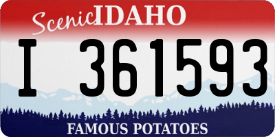 ID license plate I361593