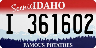 ID license plate I361602