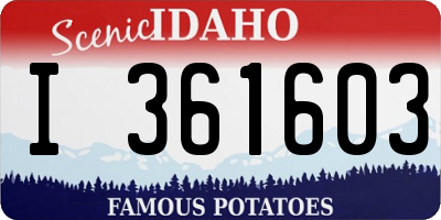 ID license plate I361603