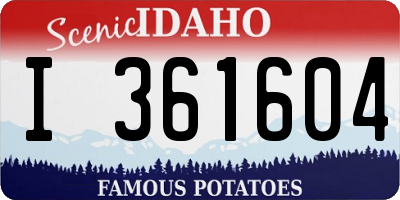 ID license plate I361604