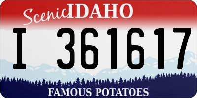 ID license plate I361617