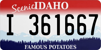 ID license plate I361667