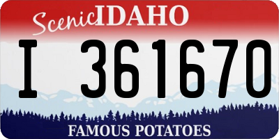 ID license plate I361670