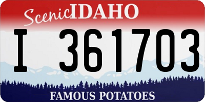 ID license plate I361703