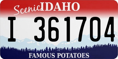 ID license plate I361704