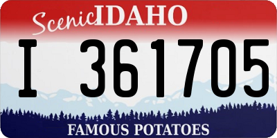 ID license plate I361705