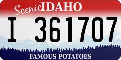 ID license plate I361707
