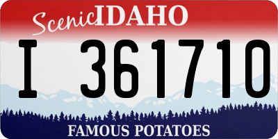 ID license plate I361710
