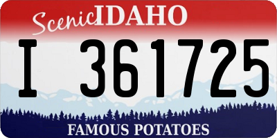 ID license plate I361725
