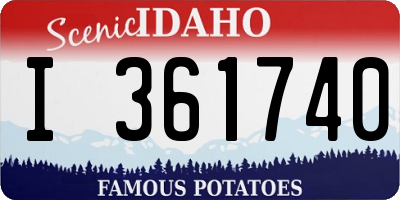 ID license plate I361740