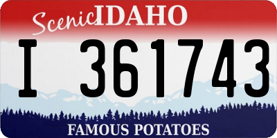 ID license plate I361743