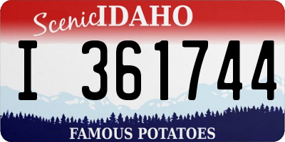 ID license plate I361744