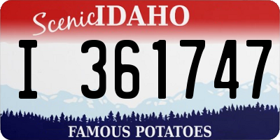 ID license plate I361747