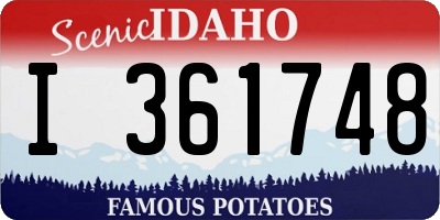 ID license plate I361748