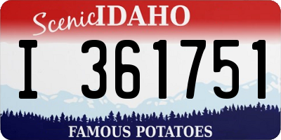 ID license plate I361751