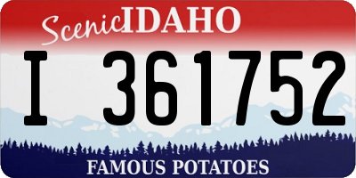 ID license plate I361752
