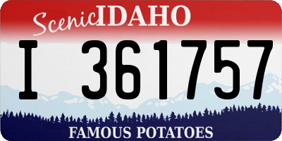 ID license plate I361757