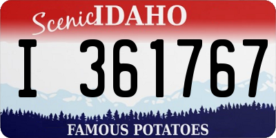 ID license plate I361767