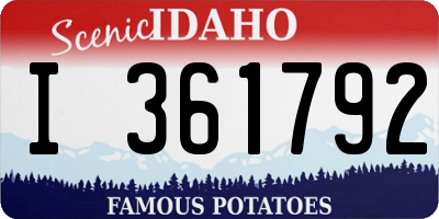 ID license plate I361792