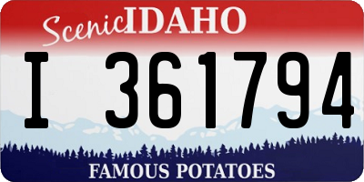 ID license plate I361794
