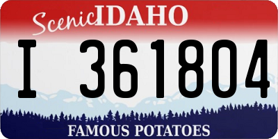 ID license plate I361804