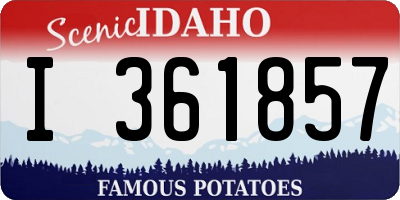 ID license plate I361857