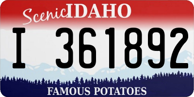 ID license plate I361892