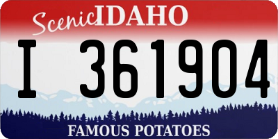 ID license plate I361904