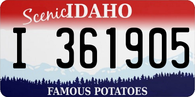 ID license plate I361905