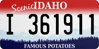 ID license plate I361911