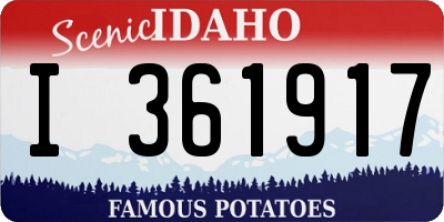 ID license plate I361917