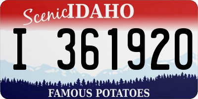 ID license plate I361920
