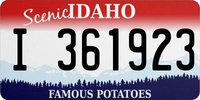 ID license plate I361923