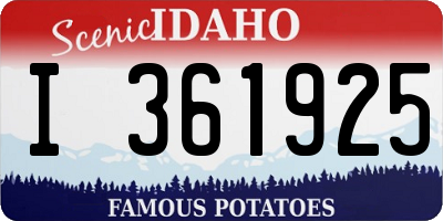 ID license plate I361925