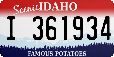 ID license plate I361934