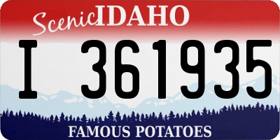 ID license plate I361935