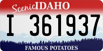 ID license plate I361937
