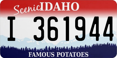 ID license plate I361944