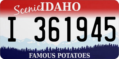 ID license plate I361945