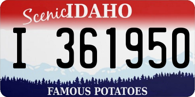 ID license plate I361950
