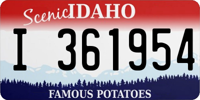 ID license plate I361954