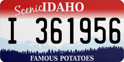 ID license plate I361956
