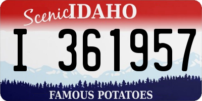 ID license plate I361957