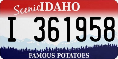 ID license plate I361958