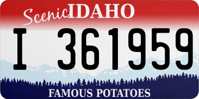 ID license plate I361959