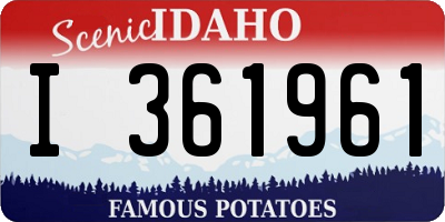 ID license plate I361961